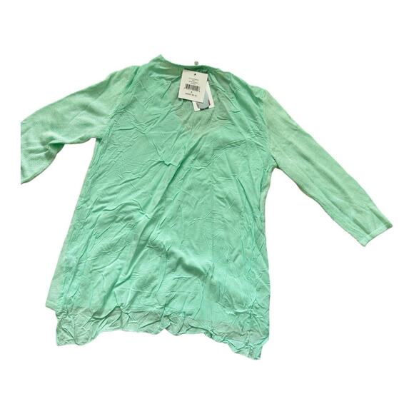 NEW Ellen Tracey Sweater Women's Size Small Mint Green Lightweight Layered VNeck - Picture 2 of 8